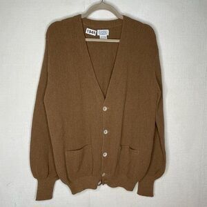 NWIP Links Links 100% Alpaca Knit Button Front Cardigan Women Size Large Caramel